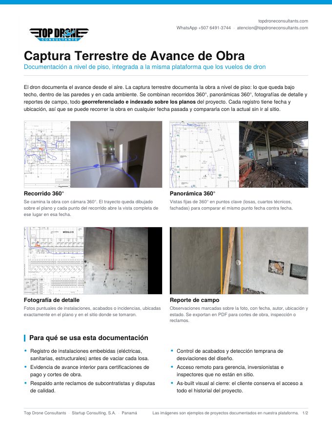 Portada de la ficha: Captura terrestre de avance de obra